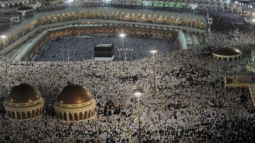 Evening prayers in Mecca's Grand Mosque