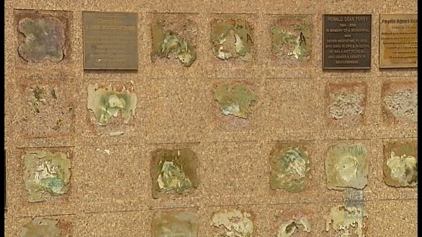 Thieves have taken cemetery memorial plaques