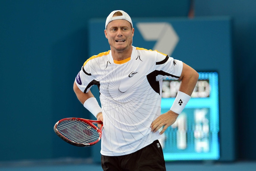 Toughing it out ... Lleyton Hewitt will face world number nine Janko Tipsarevic.