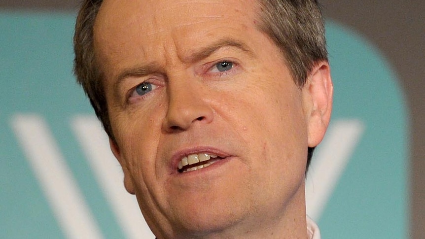 Federal Opposition Leader Bill Shorten addresses an audience at the Wheeler Centre in Melbourne.