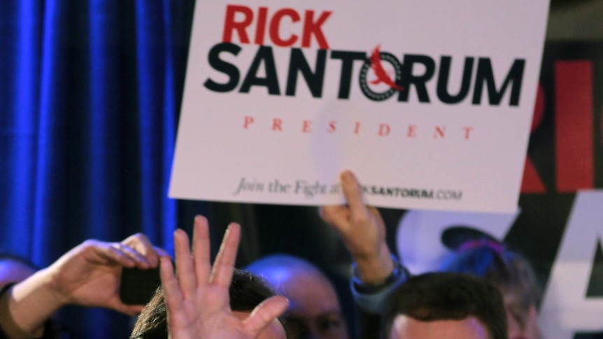 Rick Santorum enjoyed a win in the conservative heartland of Kansas (file photo)