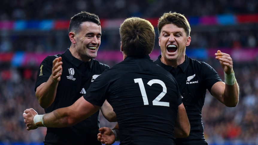 New Zealand players celebrate