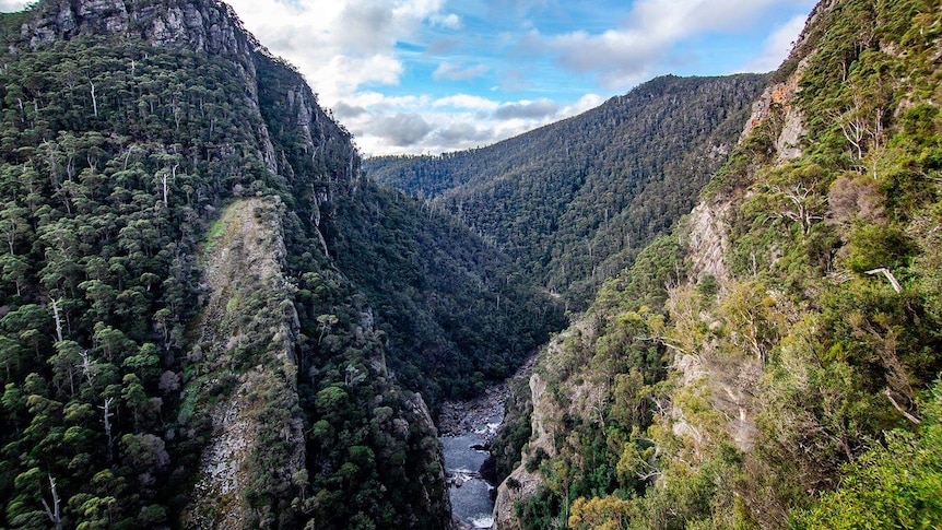 Mountainous region know as Leven Canyon in Tasmania.