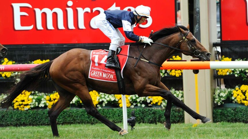 Green Moon wins the 2012 Melbourne Cup