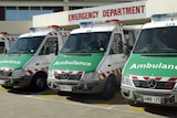 a row of ambulances
