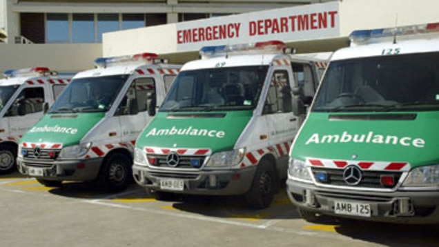 Row of ambulances