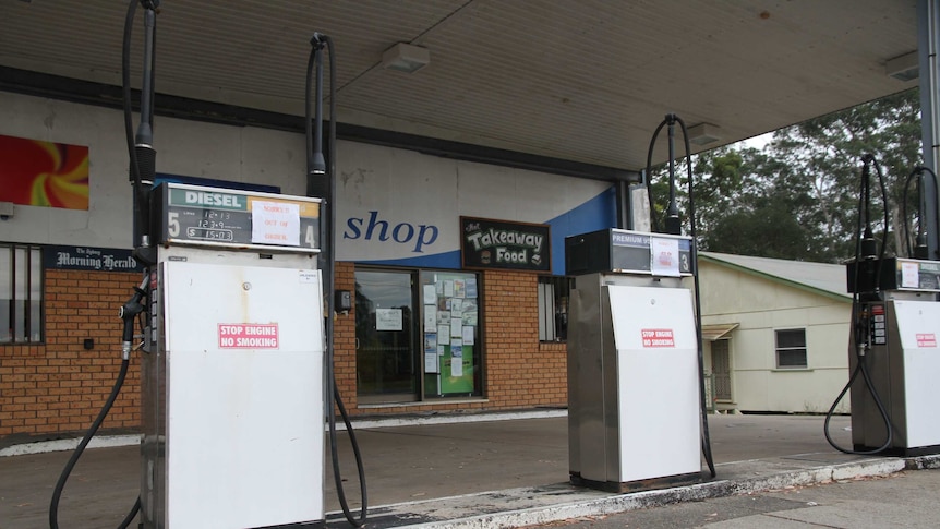 A petrol station closed down
