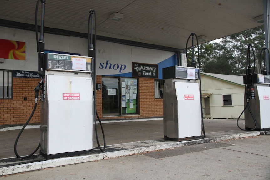 A petrol station closed down