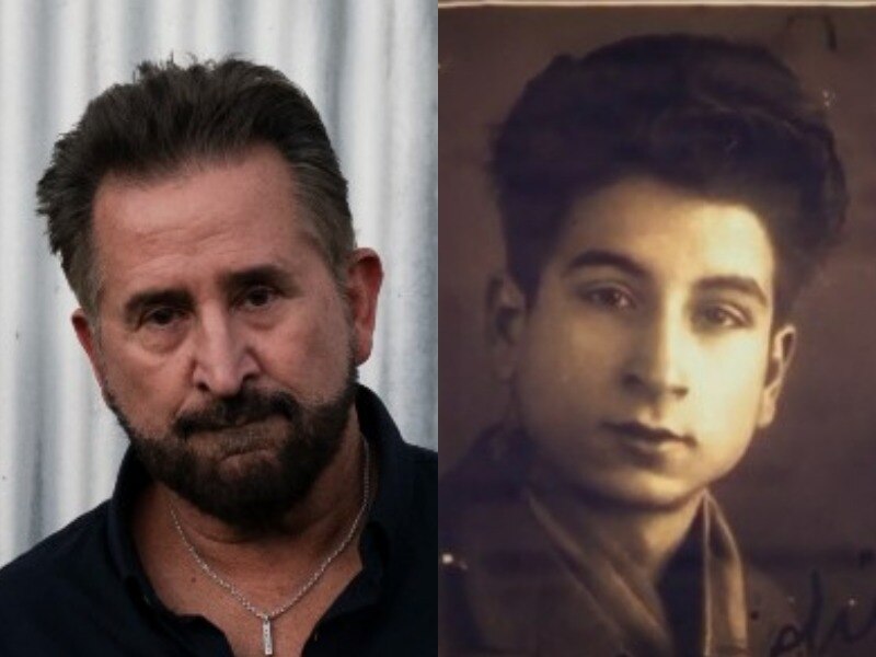 Close up colour photo of a man with a beard and seepier photo of clean shaven man.