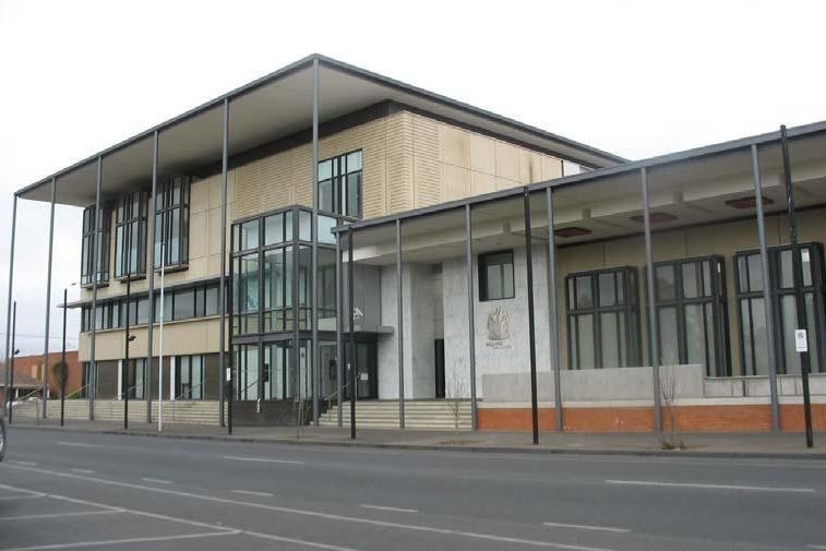 Outside the Ballarat magistrates court building.