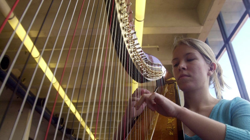 Harpist Liena Lacey