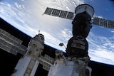 A view of the ISS and Nauka module from inside the space station. 