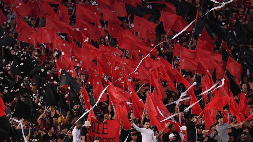 Wanderers fans at the Sydney derby