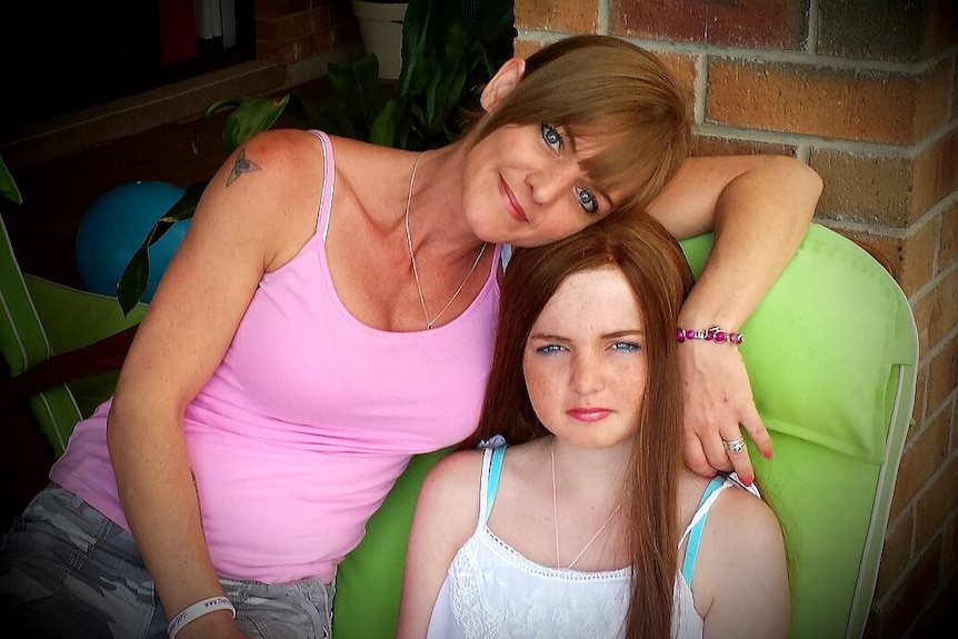 Childhood cancer advocate Erin Griffin, 14 with her mother Amanda.