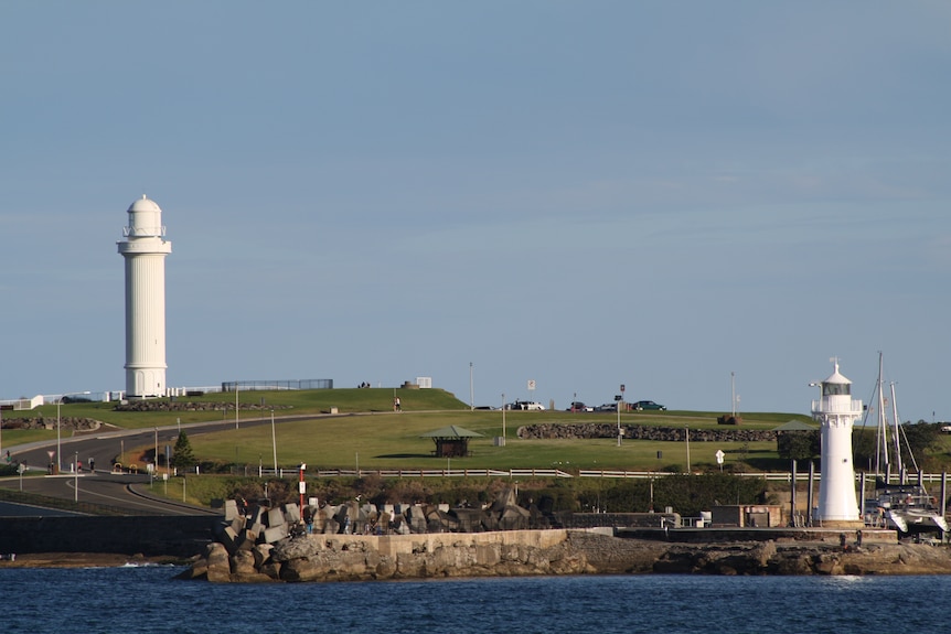 Two lighthouses.