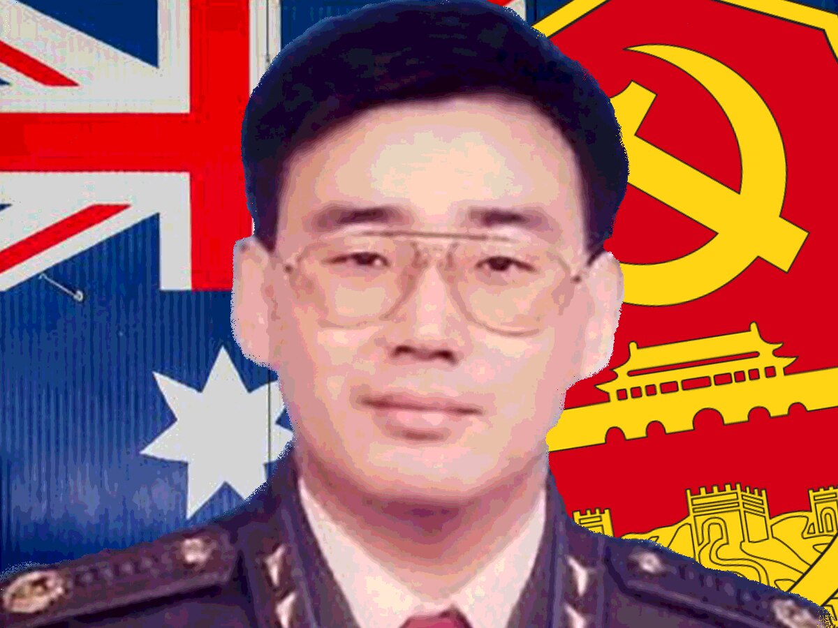 Yang in military uniform with the Australian flag and Chinese MSS symbol.