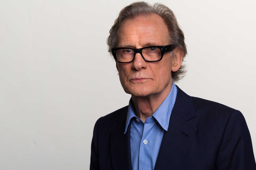 Bill Nighy poses for a photo in the ABC studios in Sydney.