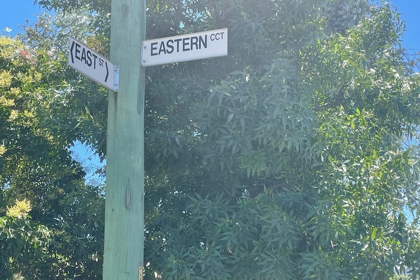 street sign of Eastern circuit and east street
