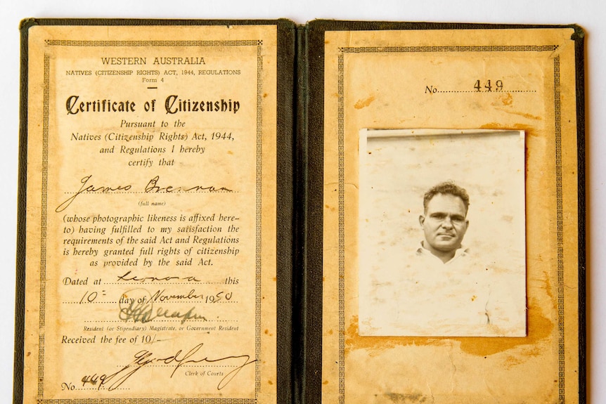 The original of James Brennan's certificate of citizenship.