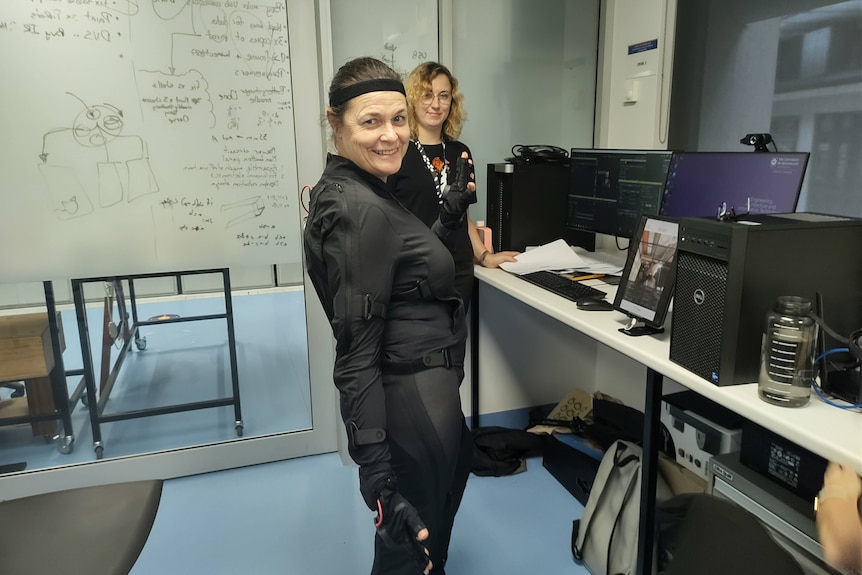 Julie Lyons in mocap suit 2