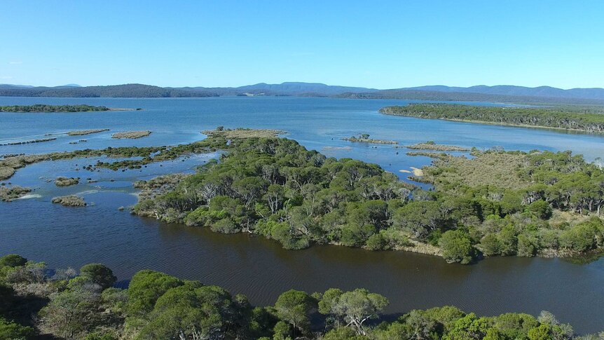 Aerial view of Mallacoota Inlet