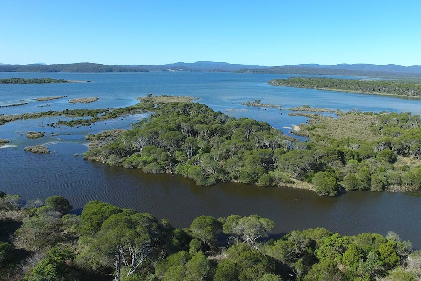 Aerial view of Mallacoota Inlet