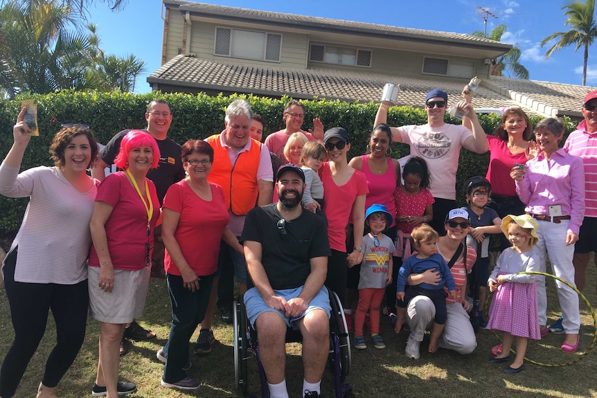 Seth Hargreaves surrounded by family and friends