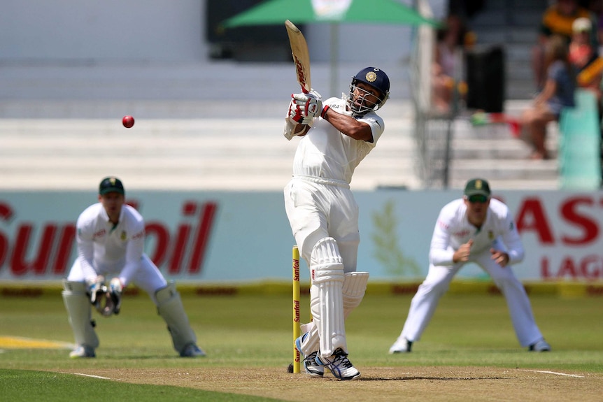 India's Shikhar Dhawan bats against South Africa at Kingsmead