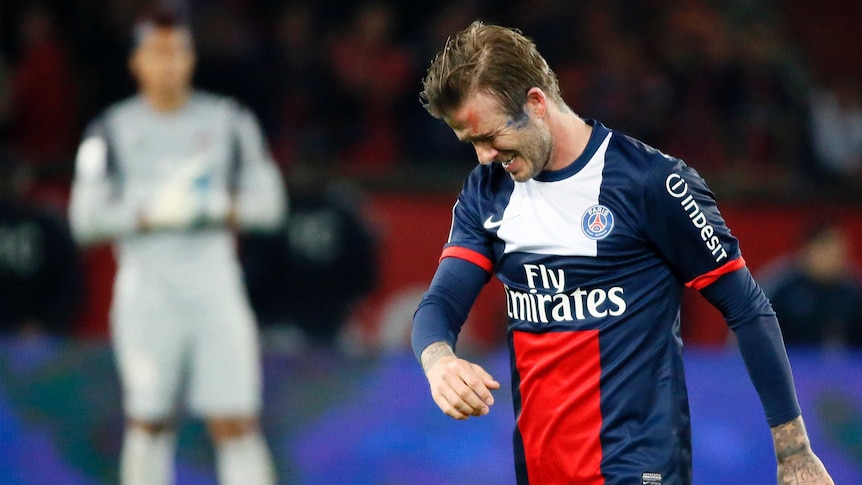 Beckham bids tearful farewell in Paris