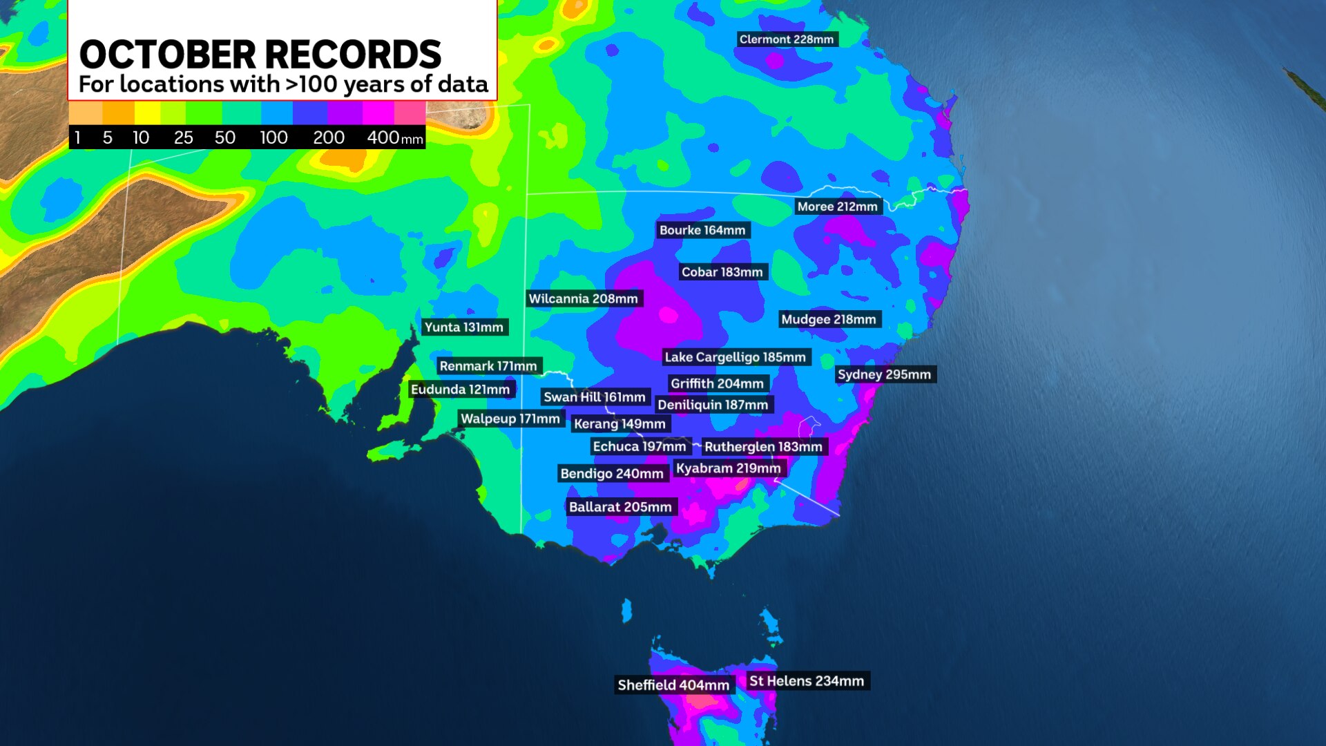 Australian rainfall records tumble as NSW and MurrayDarling Basin