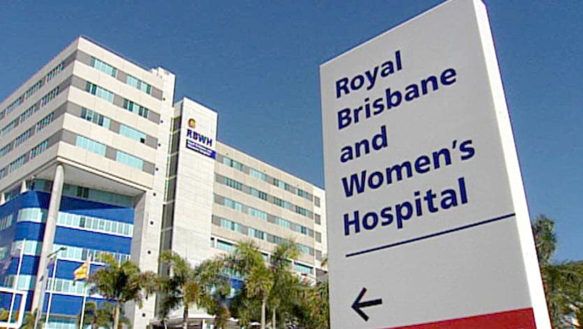 Generic TV still of main sign and building of Royal Brisbane Women's Hospital (RBWH) at Herston