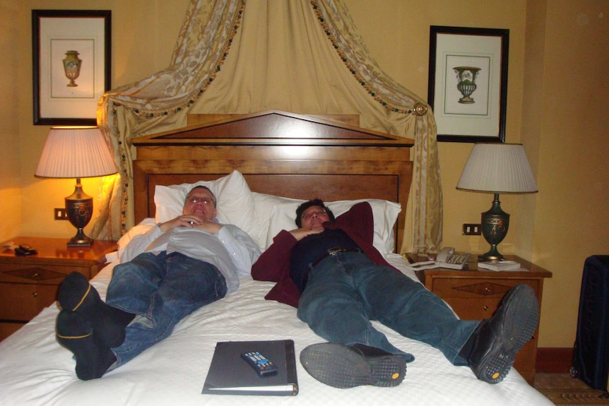 Jeff Rosewarne, Nino Napoli lying on bed