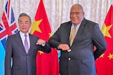 Chinese FM Wang Yi and the President of Fiji, Ratu Wiliame Katonivere