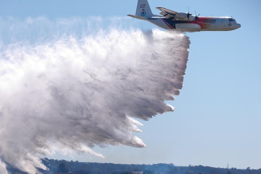 The C-130 Hercules conducts a test run at the RAAF Base Richmond in Sydney's west.