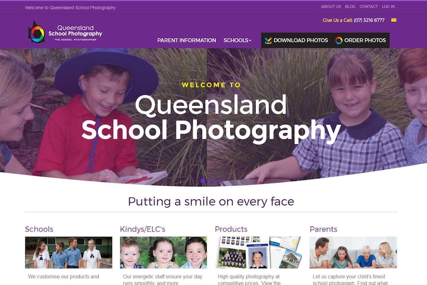 A screenshot from the Queensland School Photography website