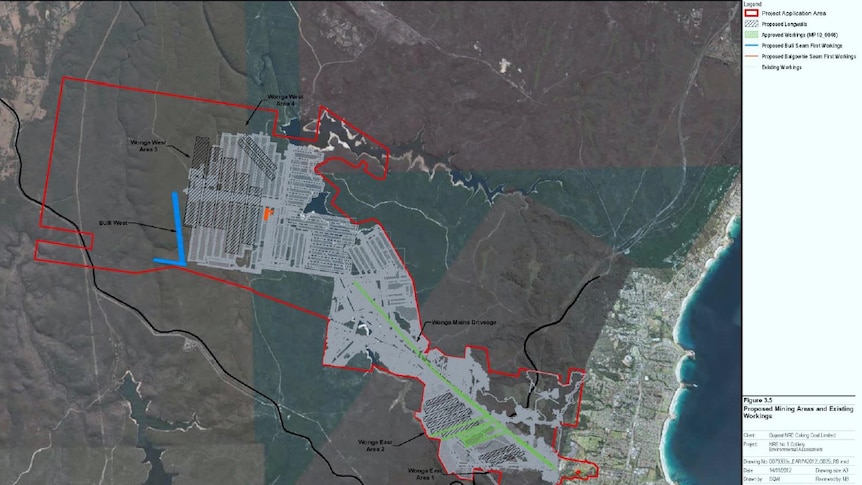 Map of Gujarat NRE proposed 250 million dollar underground mine expansion in the Illawarra