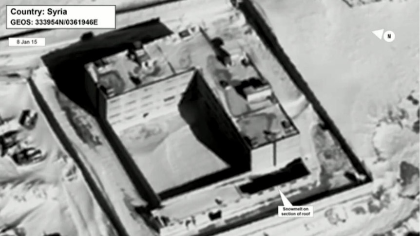 A satellite view of part of the Sednaya prison complex near Damascus.