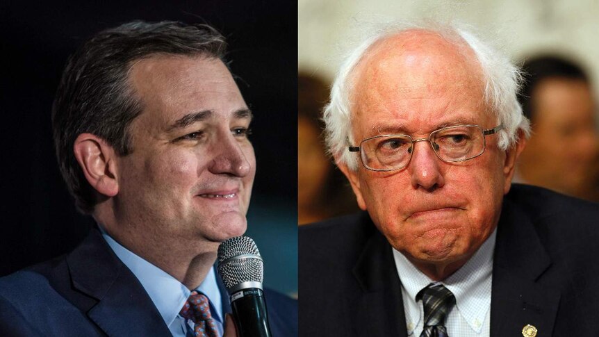 Ted Cruz and Bernie Sanders composite