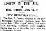 A newspaper report, with the heading 'Lights in the Air'.