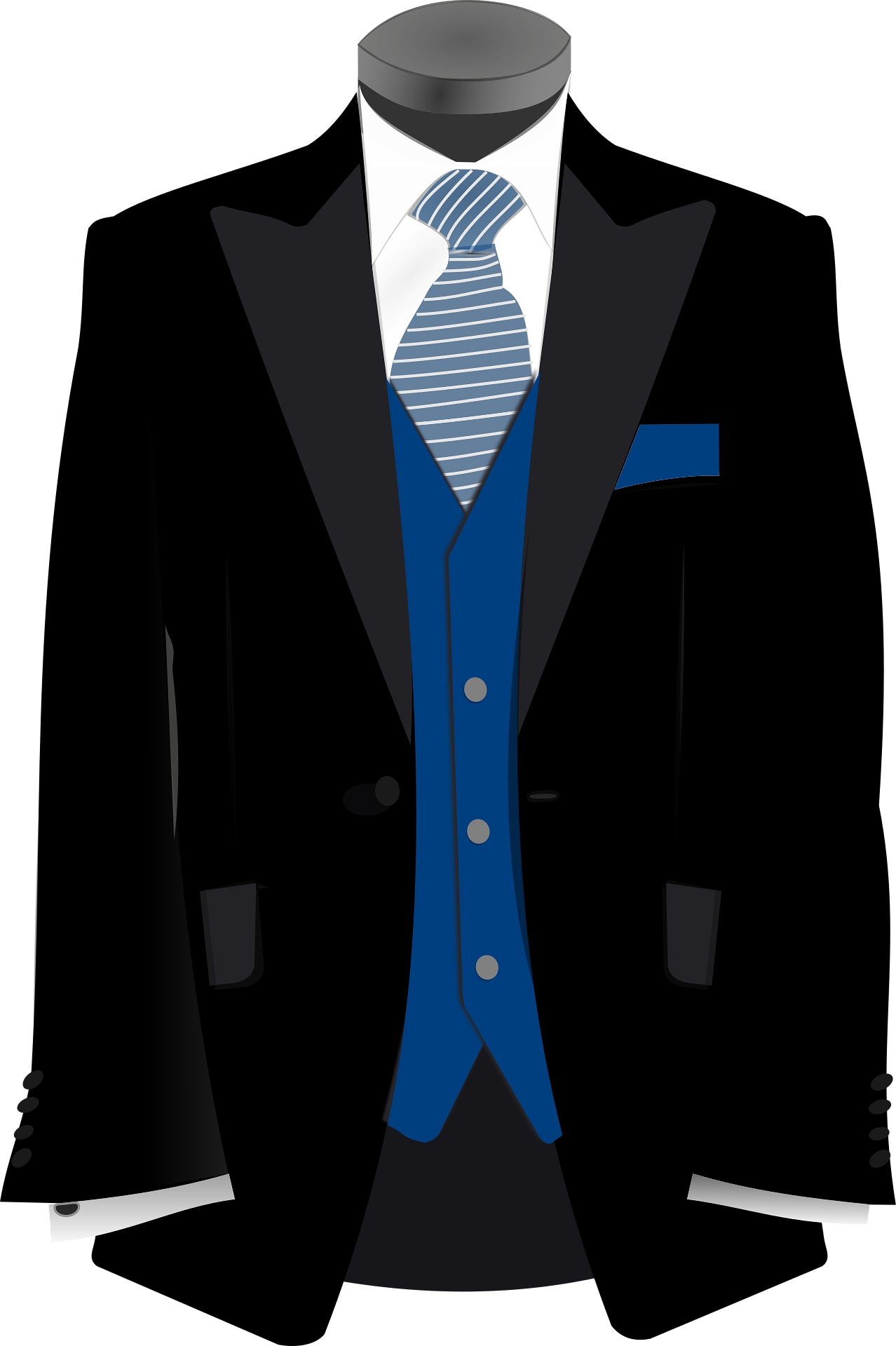 A mannequin wearing a suit