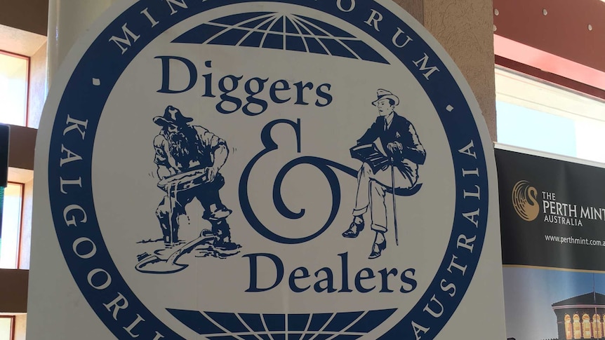 25th Diggers and Dealers Mining Conference Logo up on a wall