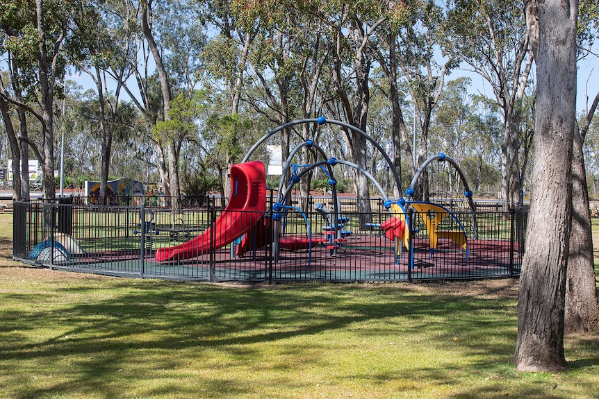 A children's playground in a park