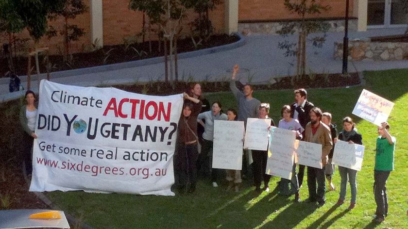Protesters at the University of Queensland