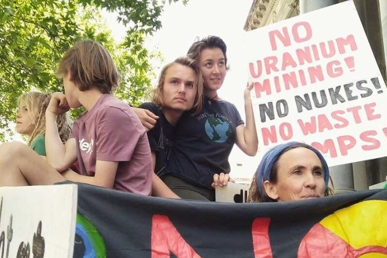 Young people at a protest against uranium mining 