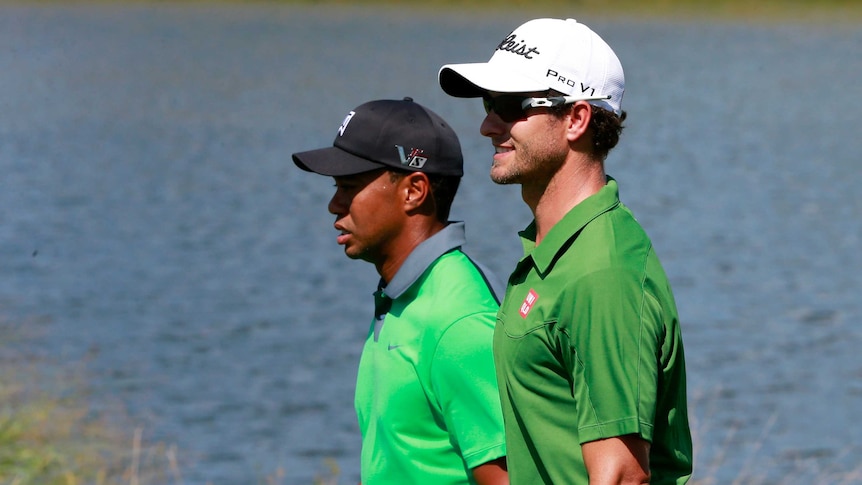 Adam Scott and Tiger Woods at Chicago PGA play-off