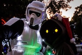 Dave and Stacey Kenna, dressed as characters from Star Wars, pose at the Toowoomba Christmas Wonderland