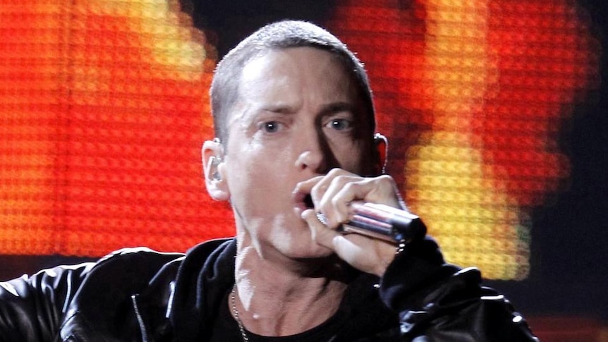 Eminem performs onstage at the 53rd annual Grammy Awards