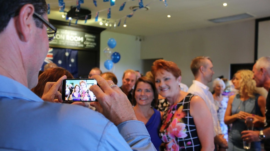 Pauline hanson joined supporters on Australia day