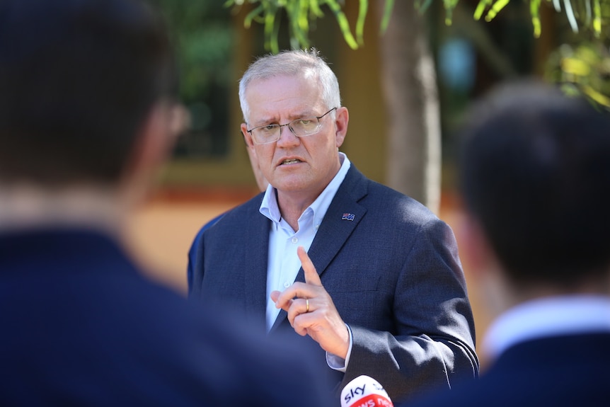 Scott Morrison at a press conference in Alice Springs
