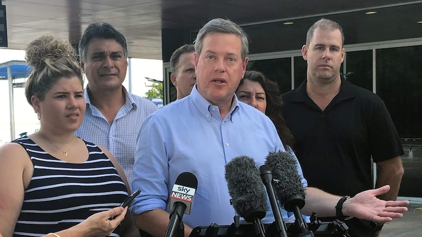 Tim Nicholls speaking to the media in Cairns, promising to build two new youth detention centres.
